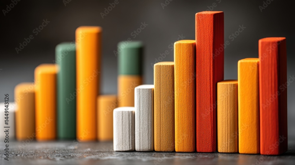 Poster informative bar chart displaying data trends and insights with a spectrum of colors for effective da