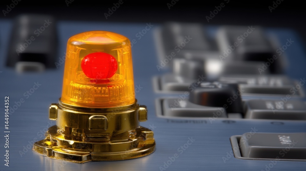Poster yellow light illuminating a keyboard representing controlled volatility and managed unpredictability