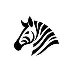 Monochrome Zebra Head Logo Style