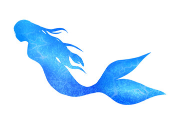 綺麗な人魚のシルエット素材