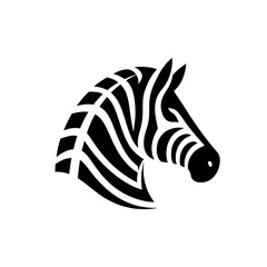 Vibrant Grayscale Zebra Head Logo