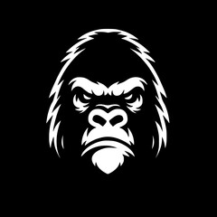 Black gorilla face silhouette