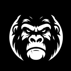 Black gorilla face silhouette © Breck