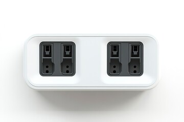 Close-up of White Multi-port Usb Charger for Charging Multiple Devices