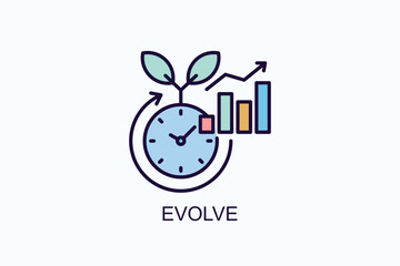 Fototapeta premium Evolve Icon Or Logo Isolated Illustration