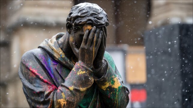 Soaked Stone Sculpture Featuring Color Pop Paint ,fantasy World, Fantasy Landscape