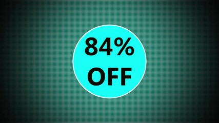 84 percent OFF Sale Discount Banner. Discount offer price tag. 84 percent discount promotion flat icon. Suitable for marketing promotions, sale announcements, retail advertisements.