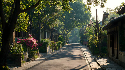 Quaint Japanese Alleyway Under Sunlight