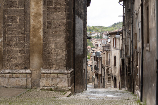 Historic Stone Alleyway in a European Village