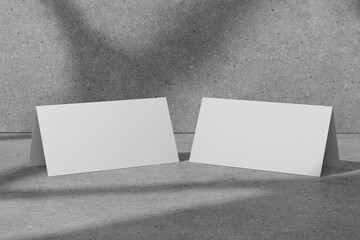 Realistic Folded Invitation Card Mockup with overlay to present your work, 3d rendering