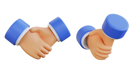 Cartoon Style Handshake hands 3d graphics