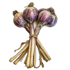 Garlic bulb on white background