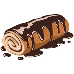 Hand drawn chocolate pastry dessert isolated vector illustration on white background