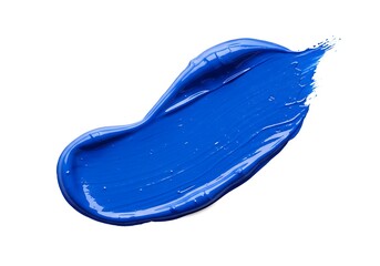 Fototapeta premium A vibrant blue paint smear on a white background creating a visually striking abstract composition