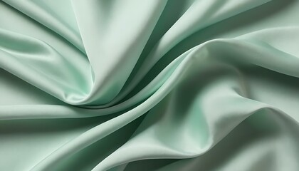 Obraz premium Pastel Green Fabric with Gentle Folds and Smooth Texture – Elegant Drapery for Minimal and Natural-Themed Backgrounds