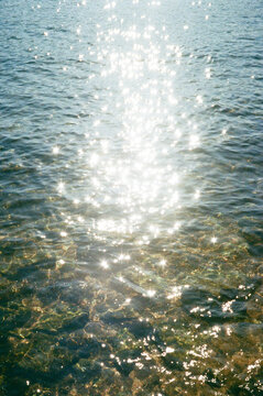 Lots of glare on the water during sunrise