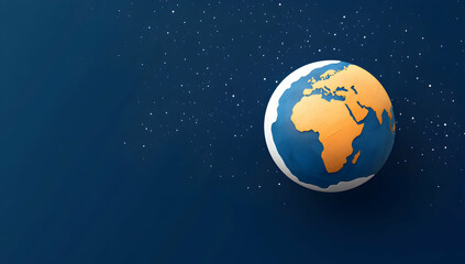 Earth Rotates in Space with Stars Beautifully Adorning the Cosmic Canvas