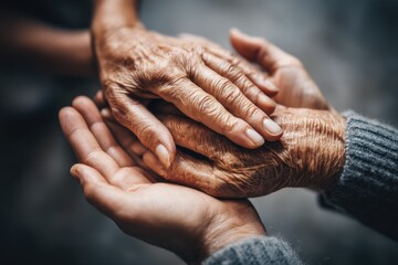 Fototapeta premium Hands Connecting A Touching Display of Empathy, Care, and Shared Humanity