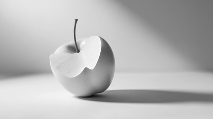 Obraz premium A single, sliced apple, studio lighting