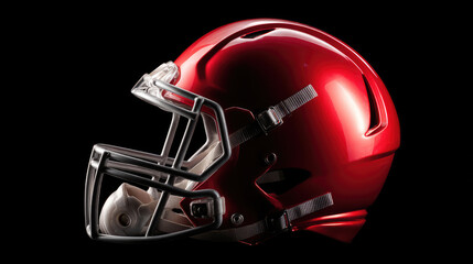 Naklejka premium Red football helmet, side view