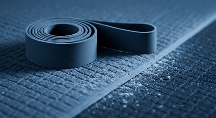 Exercise Band on Textured Mat for Fitness and Training