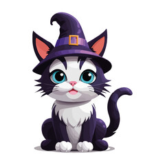 Cute halloween 3D cat vector