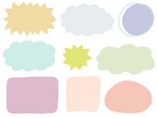 くすみカラー：シンプルで可愛い手描きフレームセット