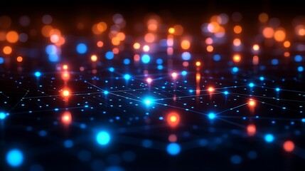 Obraz premium Connected network of glowing data points