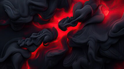 Obraz premium Abstract dark and red fluid forms composition