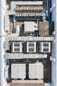 Aerial View of Industrial HVAC System and Equipment