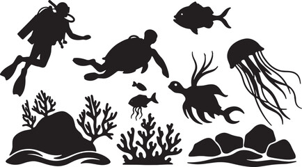 Naklejka premium set of silhouettes 