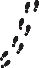 walk footprint route steps marks silhouette design vector art illustration