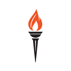 Torch Logo Design Graphic Illustration