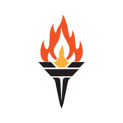 Torch Logo Design Graphic Illustration