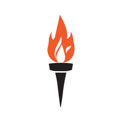 Torch Logo Design Graphic Illustration