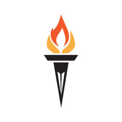 Torch Logo Design Graphic Illustration
