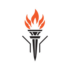 Torch Logo Design Graphic Illustration