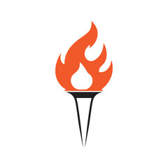 Torch Logo Design Graphic Illustration