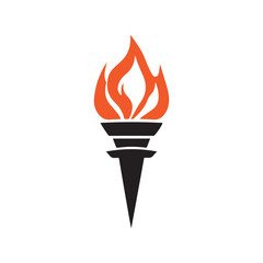 Torch Logo Design Graphic Illustration