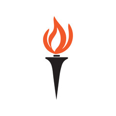 Torch Logo Design Graphic Illustration
