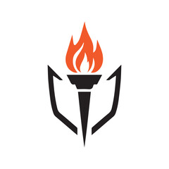 Torch Logo Design Graphic Illustration
