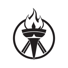 Torch Logo Design Graphic Illustration
