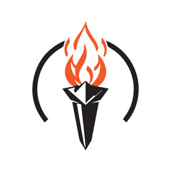 Torch Logo Design Graphic Illustration