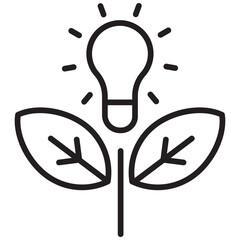 Vector of leaf and lightbulb with linear design suitable for agriculture innovation icon