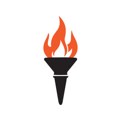 Torch Logo Design Graphic Illustration
