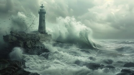 Lighthouse in a Storm