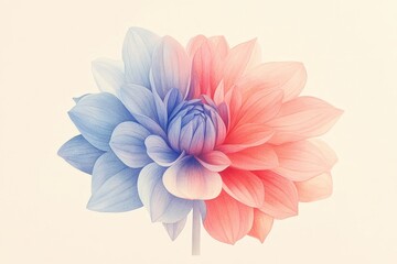 Fototapeta premium Delicate floral artwork in pastel shades.