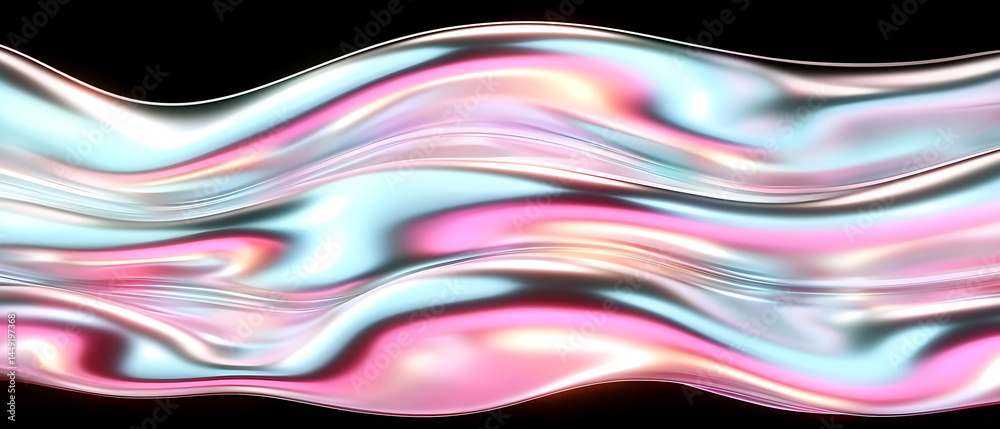 Poster dynamic abstract waves digital art colorful fluidity vibrant environment eye-level view futuristic c