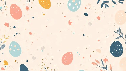Colorful Easter Eggs and Leaves Frame