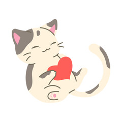 cute cat illustration isolated on white
